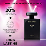 Bellavita Luxury KLUB | Long Lasting Eau De Parfum 100ml Perfume for Man | Gift