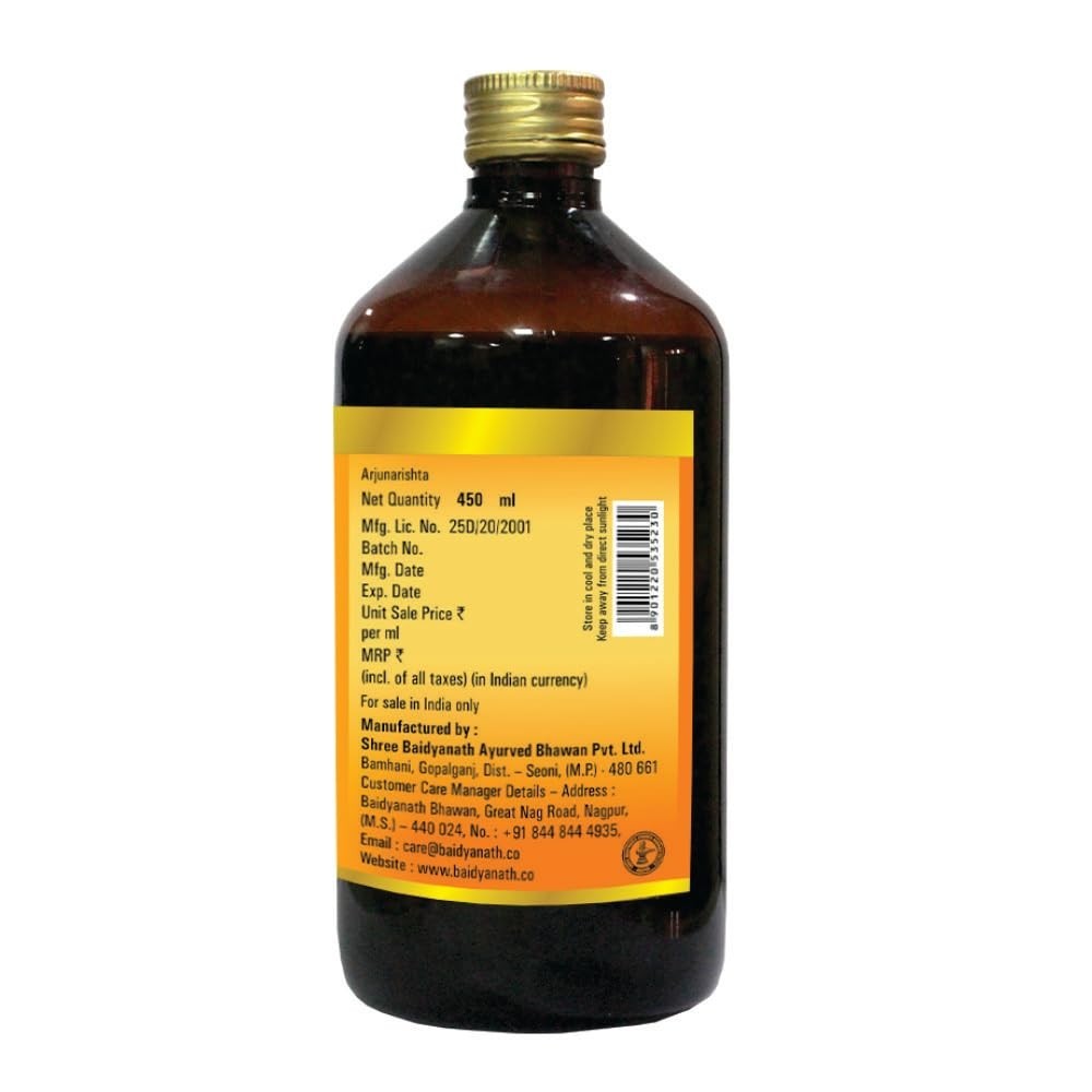 Baidyanath Ayurved Arjunarishta Herbal Tonic For Heart and Digestion pack of 2