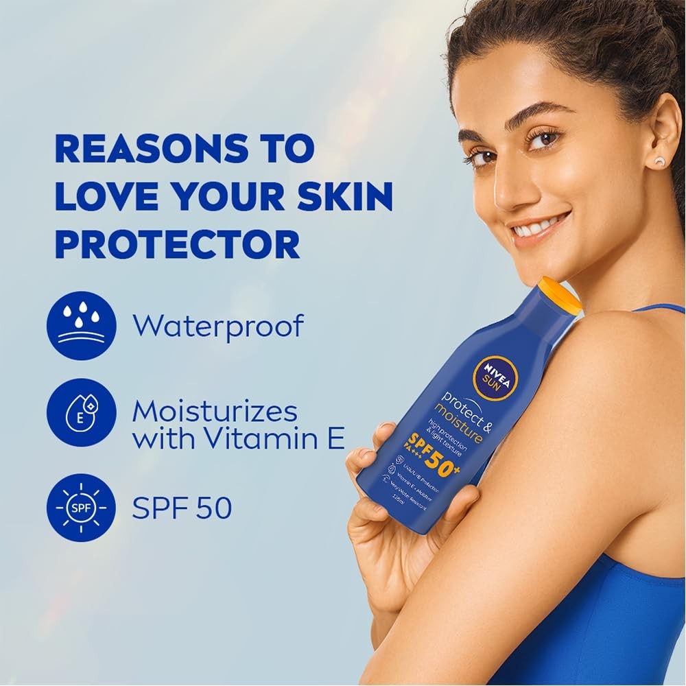 NIVEA Sun Lotion SPF 50 Water Resistant Sunscreen for Men &amp; Women 125ml'