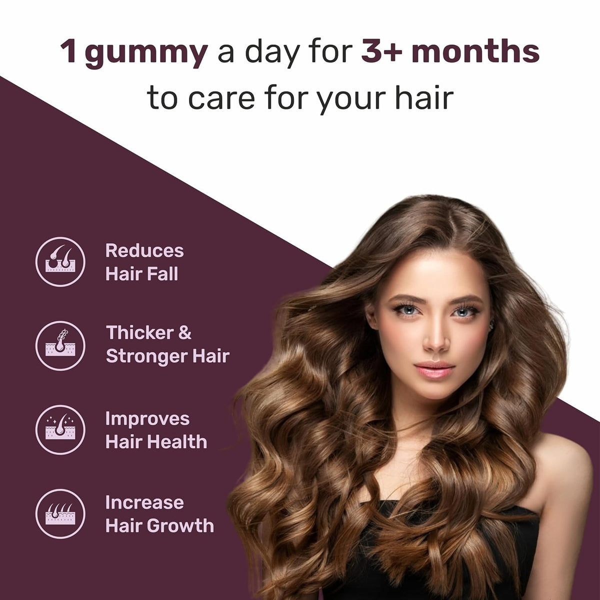 Mypro Biotin Gummies Hair Growth &amp; Strength Amla, Grapeseed 30 Ct