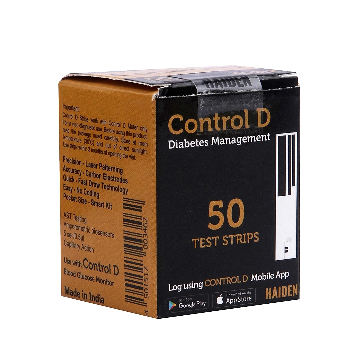 Control D Glucometer Test Strips 100 (2x50 Pack)