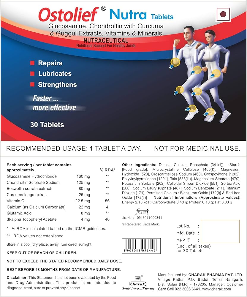 Charak Ostolief Nutra Tablets for Joint Care (30 Tabs)