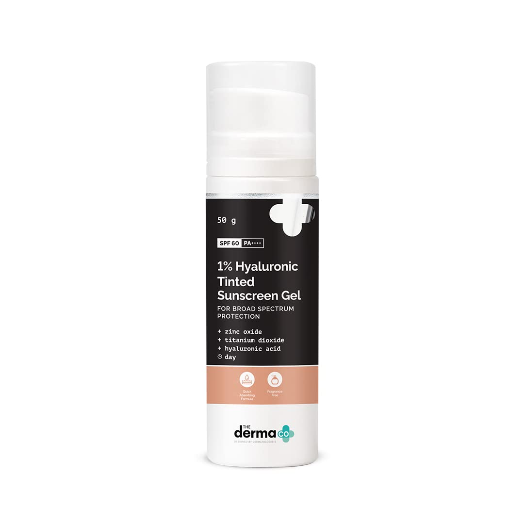 The Derma Co 1% Hyaluronic Tinted Sunscreen SPF 60, 50g