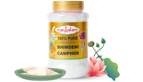 MANGALAM Bhimseni (Original) Camphor 250g Jar - Pack Of 1 | 100% Pure | For Puja, Aromatherapy & Air Freshener | Sweet Fragrance